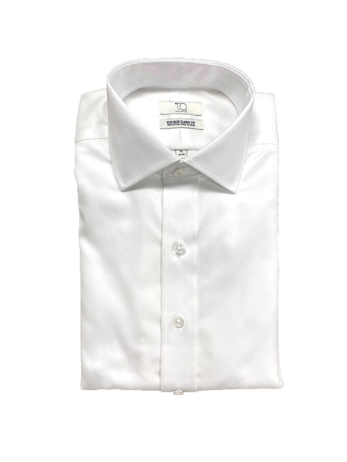 Men's Purple Label White Twill Non-Iron Button Cuff Shirt - With pocket
