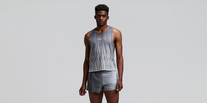 Men's Shredder™ Shorty Race Singlet - Uneven Gradient - Plaster
