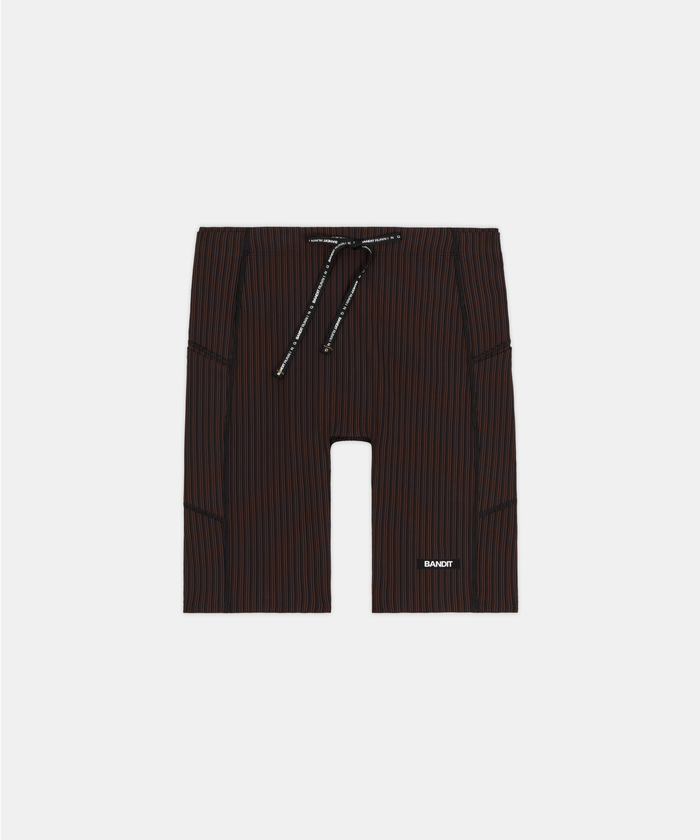 Men's Striped Cadence™ 7 Pocket Lined Half Tights - Cacao / Black