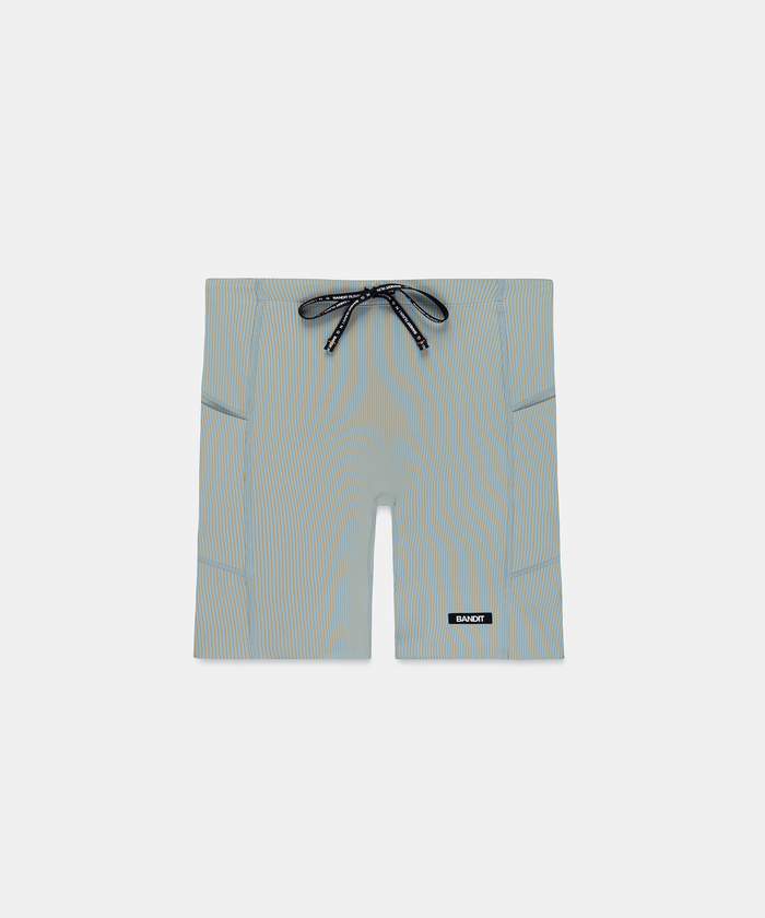 Men's Striped Cadence™ Half Tights - Lagoon / Copal