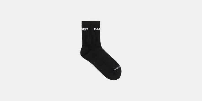 Merino Wool Run Socks - Black / White (2 Pack)