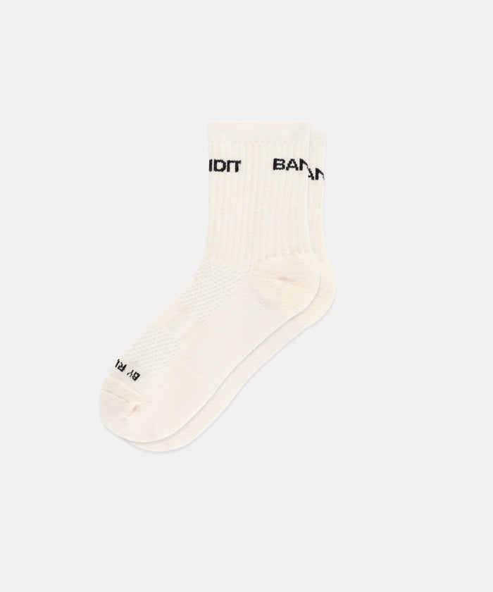Merino Wool Run Socks - White / Black (2 Pack)