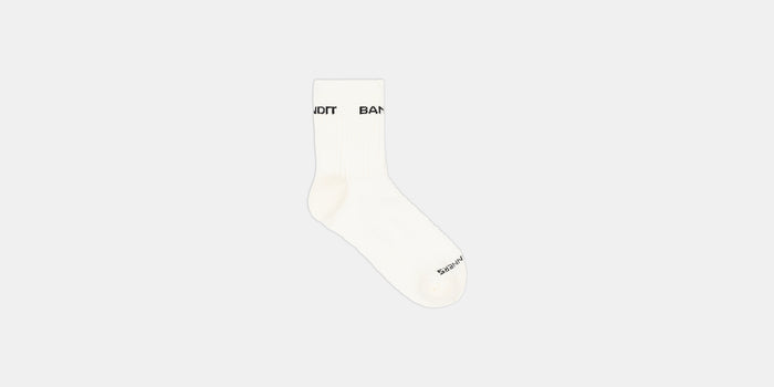 Merino Wool Run Socks - White / Black (2 Pack)