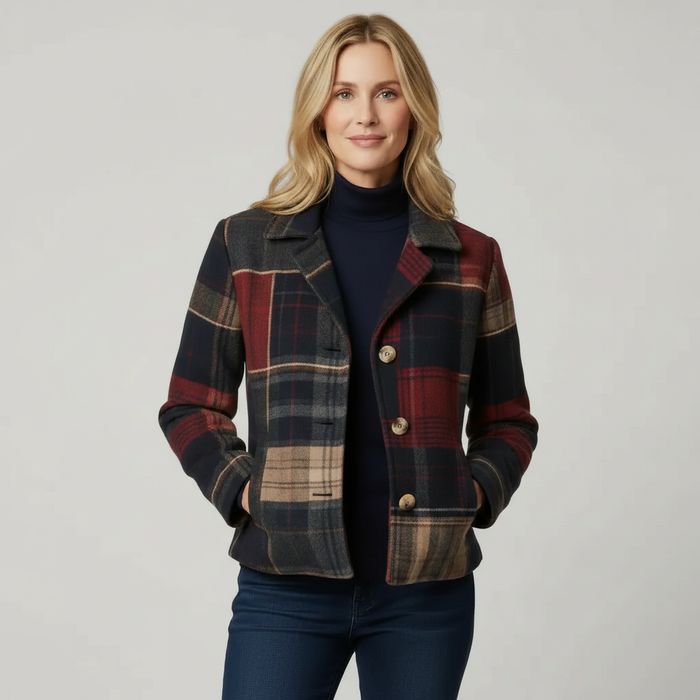 NATALIE | TRADITIONAL PLAID WOOL COAT