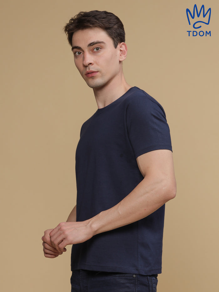 Navy Blue Round Neck Tshirt