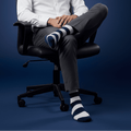 -Navy Blue & White Stripe Bamboo- Corporate Classic-
