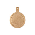 Oak Collection Round Oak Cutting and Serving Board with Handle — overall form and detail