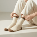 -Off White & Brown Edge Bamboo- Timeless Toes-