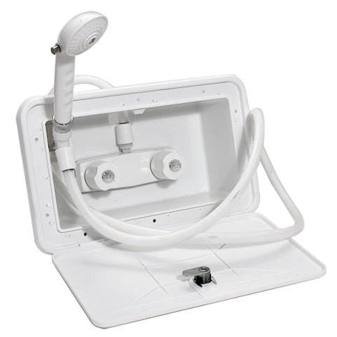 Phoenix RV Exterior Shower Box (Front View) - Campervan HQ