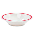 Image of Red Rimmed Bowl on a plain background.