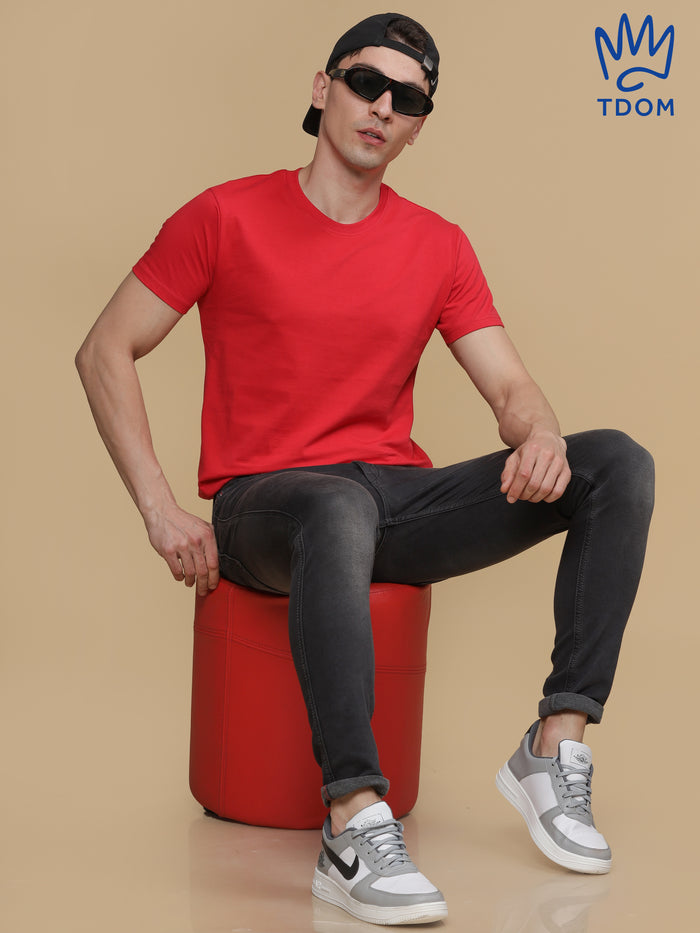 Red Round Neck Tshirt