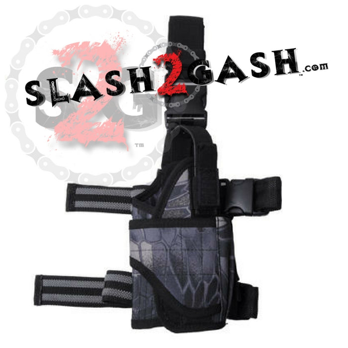 Right Handed Universal Tactical Drop Leg Pistol Gun Holster - Kryptek Typhon Camo