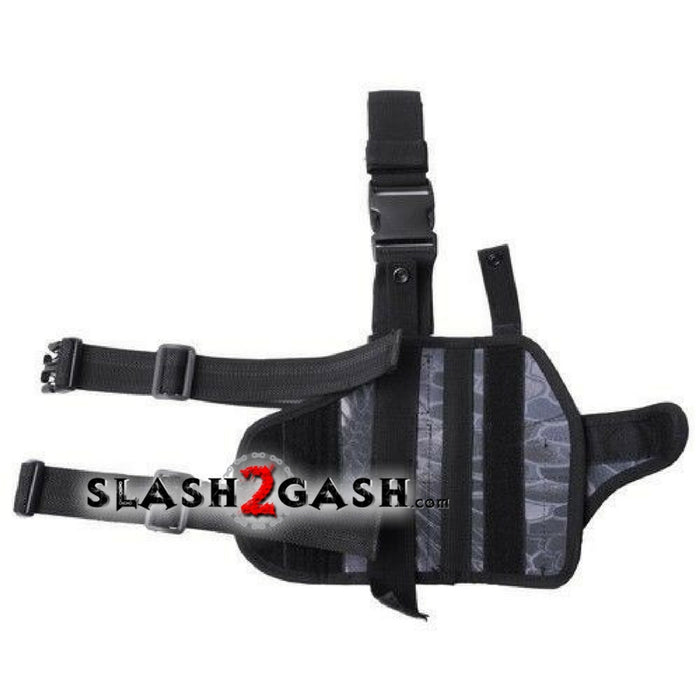 Right Handed Universal Tactical Drop Leg Pistol Gun Holster - Kryptek Typhon Camo