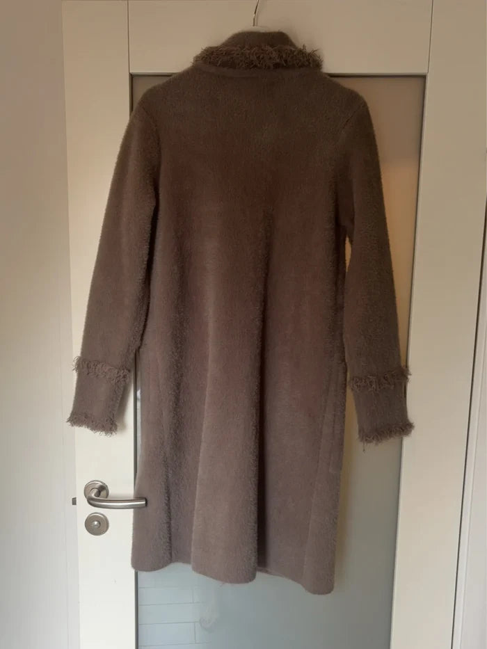 Rino & Pelle Catena Fringe, Taupe-kofta NWOT