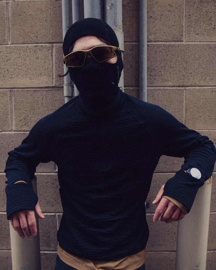 Seamless Merino Balaclava - Black