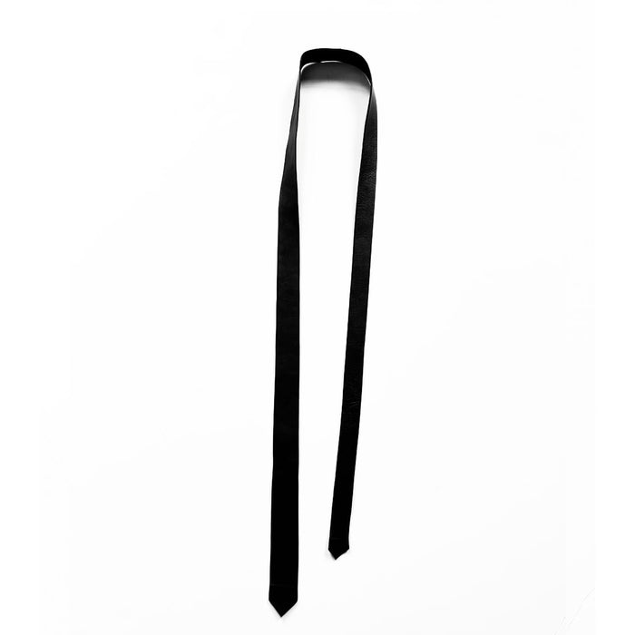 SKINNY BLACK LEATHER TIE