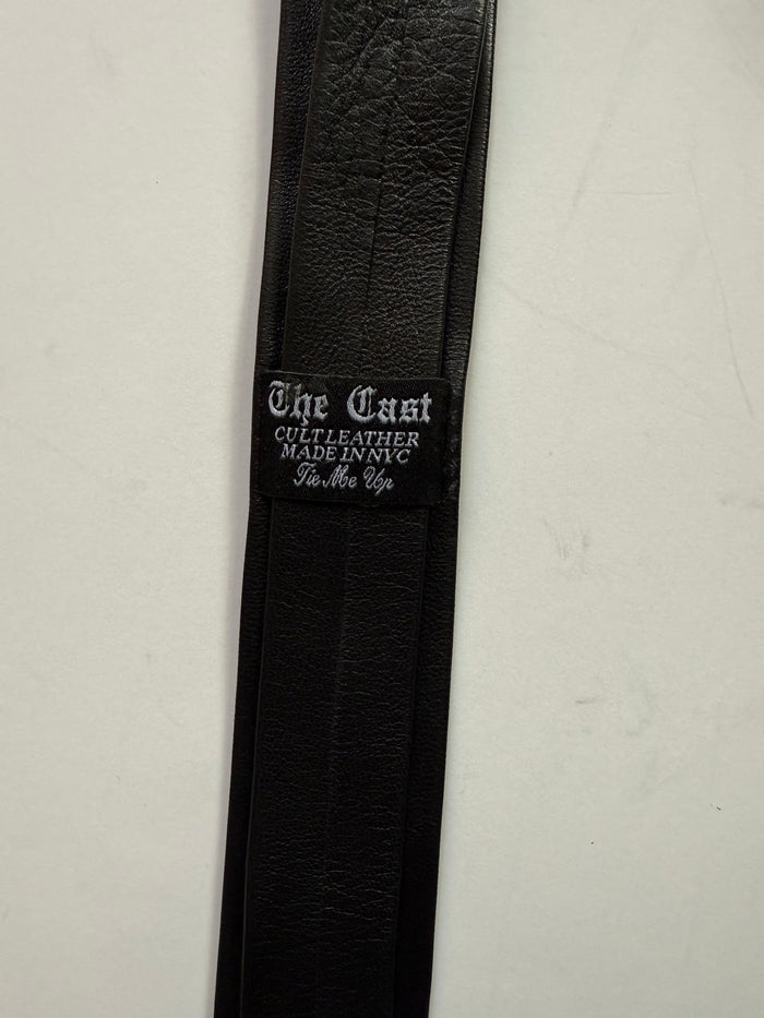 SKINNY BLACK LEATHER TIE