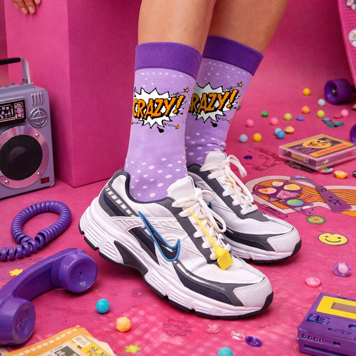 Everyday comfort purple & lavender full-length socks -Sockscarving® Crazy Pop Full-Length Edition-