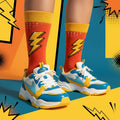 flash-pop-funky-socks-yellow-orange-Sockscarving® Flash Pop Full-Length Edition (Pack of 1)-