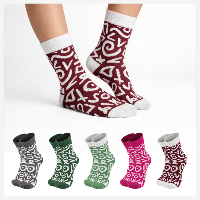 Nomad Script Edition cotton socks for everyday comfort-Sockscarving Nomad Script edition-