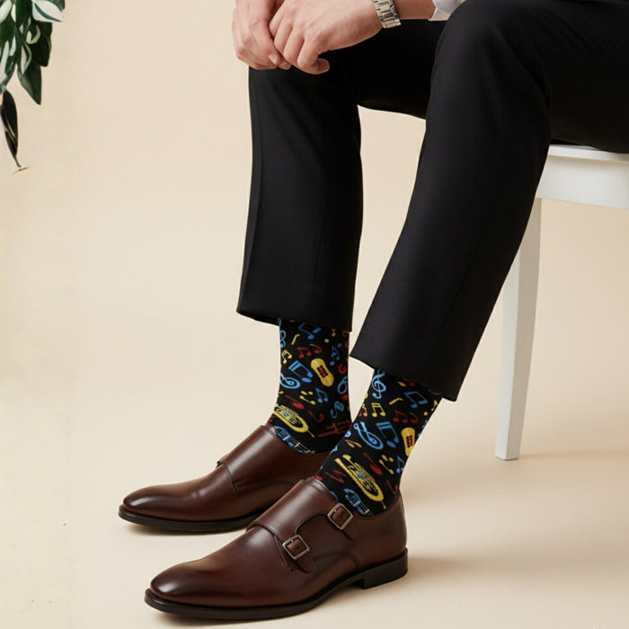 Limited edition socks for men in India with modern patterns-Sockscarving's Harmonic Limited Edition-