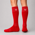 -Sports Solid Knee length Socks - Red-