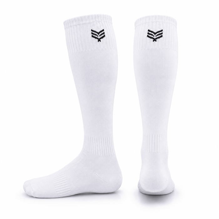 -Sports Solid Knee length Socks - White-