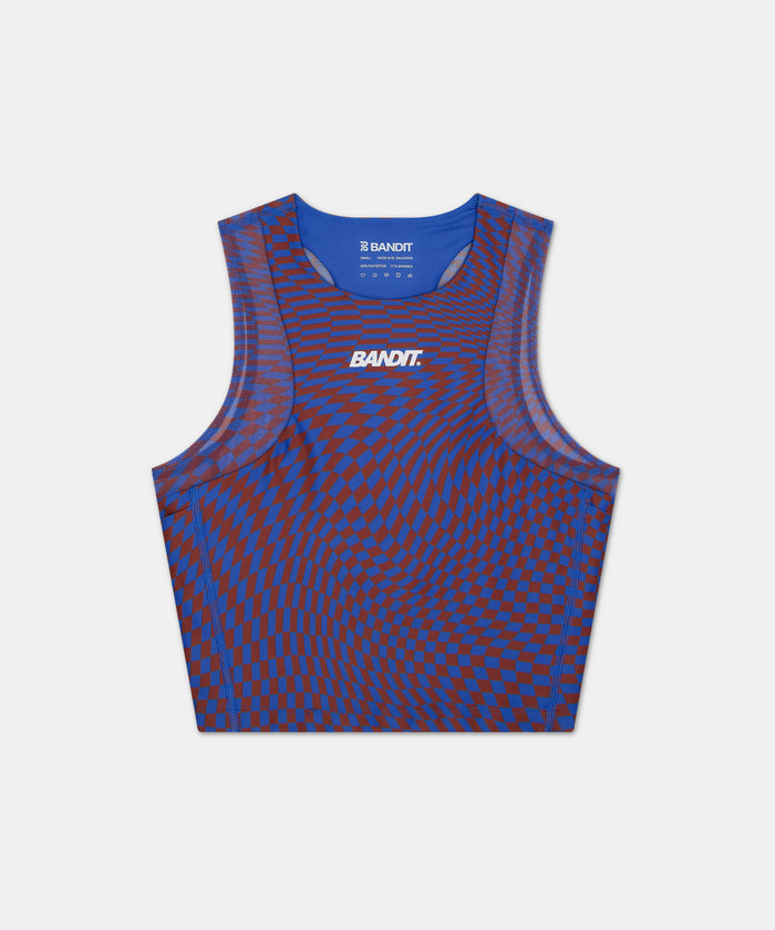 Stamina™ Lyra Race Crop - Deep Peri Blue with Rust