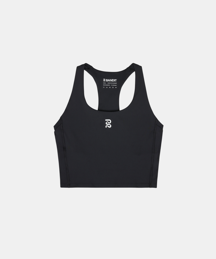 Stamina™ Scoop Neck Race Crop - Black (1st Gen)