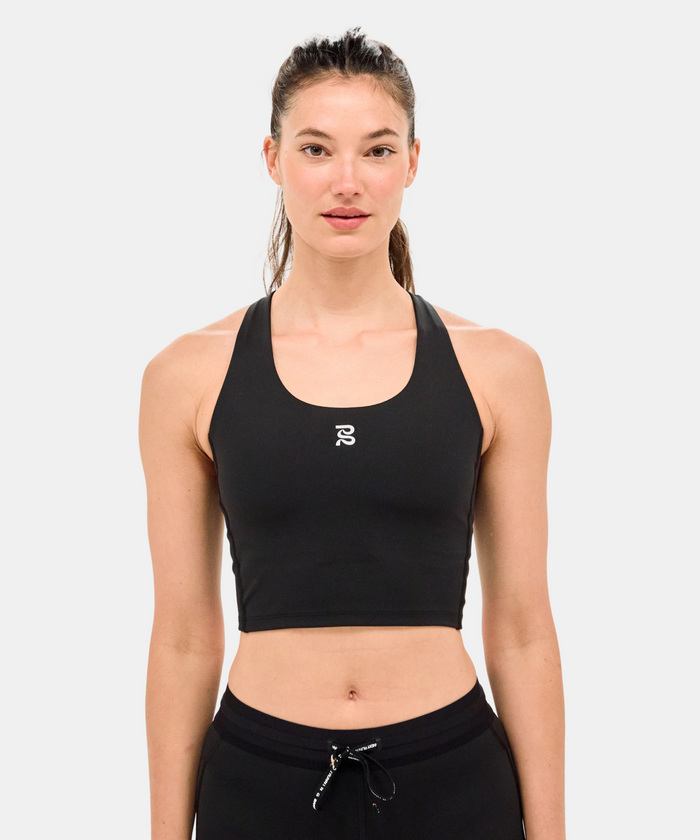 Stamina™ Scoop Neck Race Crop - Black (1st Gen)