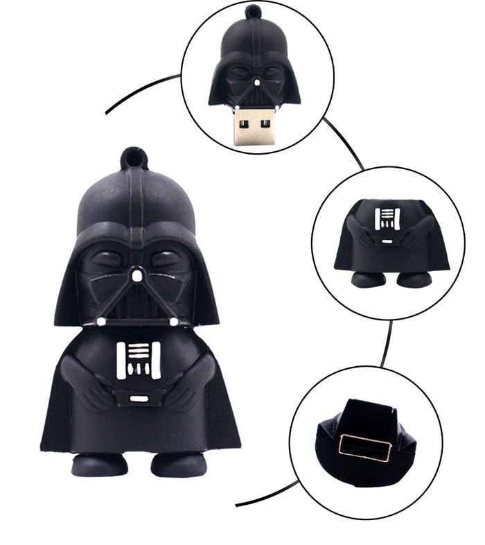 Star Wars Cartoon Darth Vader USB Flash Drive 2.0 Rubber Memory Stick 16gb