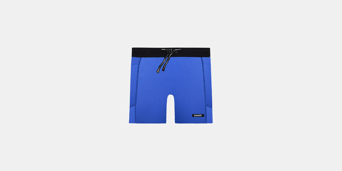 Striped Cadence™ 5" Compression - Deep Peri Blue with Rust