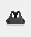 Striped Cadence™ Run Bra - Black with Chalk