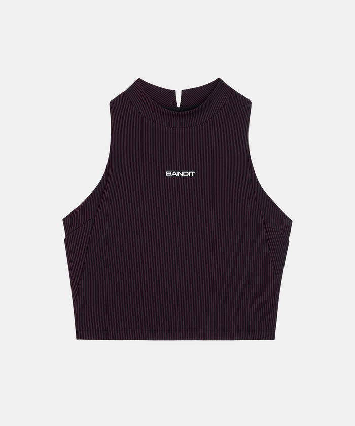Striped Cadence™ Vaso Race Crop - Black / Fig