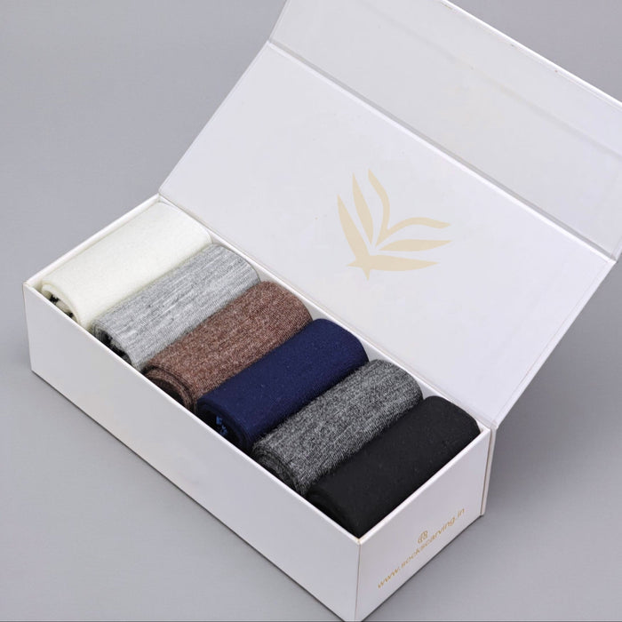 Super Wool Edition winter socks box of 6 made with warm wool fabric-Super Wool Edition-