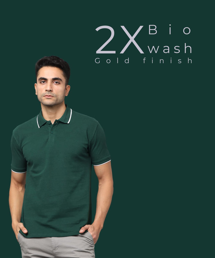 TDOM Men’s Bottle Green Premium Polo T-Shirt