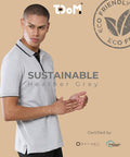 TDOM Men’s Heather Grey Sustainable Jacquard Polo T-Shirt
