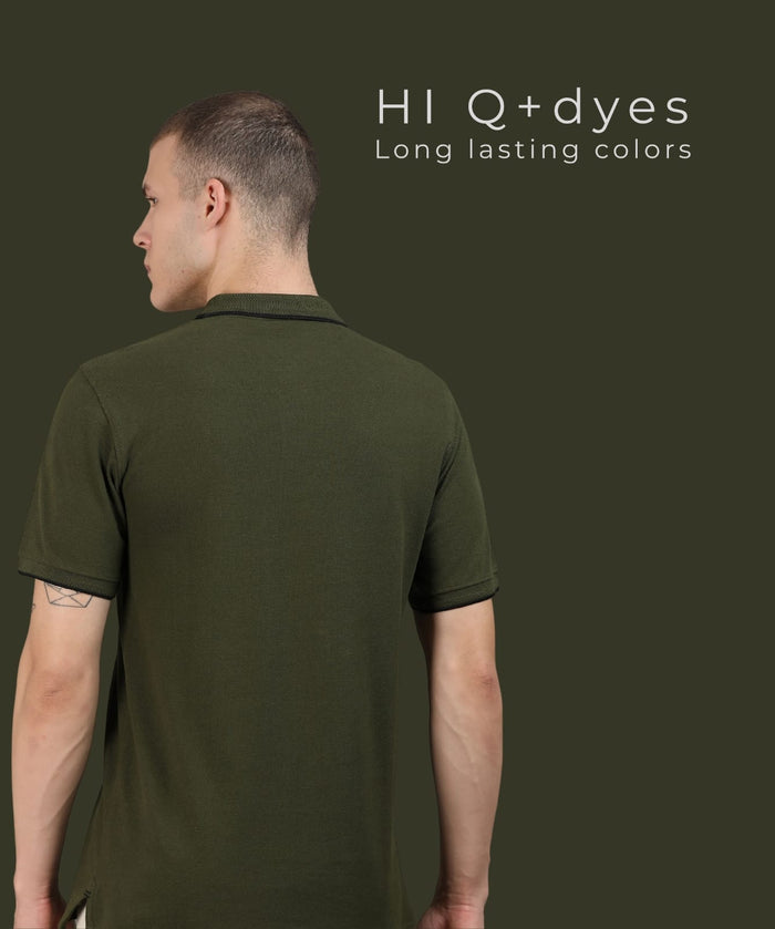 TDOM Men’s OLIVE GREEN Premium Polo T-Shirt