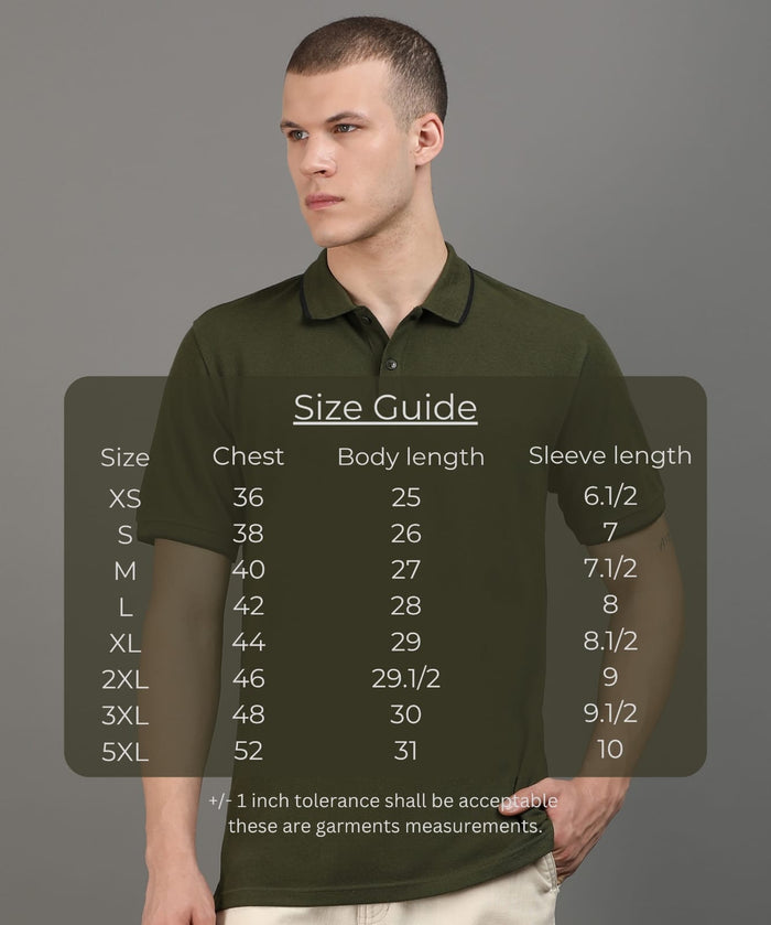TDOM Men’s OLIVE GREEN Premium Polo T-Shirt