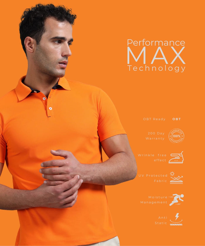 TDOM Men’s Orange Mars200 Polo T-Shirt