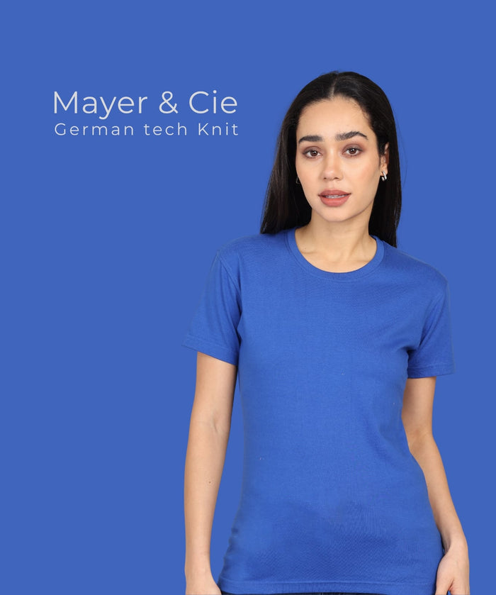 TDOM Women’s Imperial Blue Premium Crew Neck T-Shirt