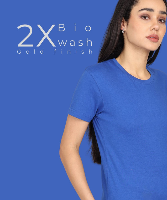 TDOM Women’s Imperial Blue Premium Crew Neck T-Shirt