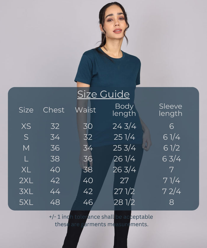 TDOM Women’s Petrol Blue Premium Crew Neck T-Shirt