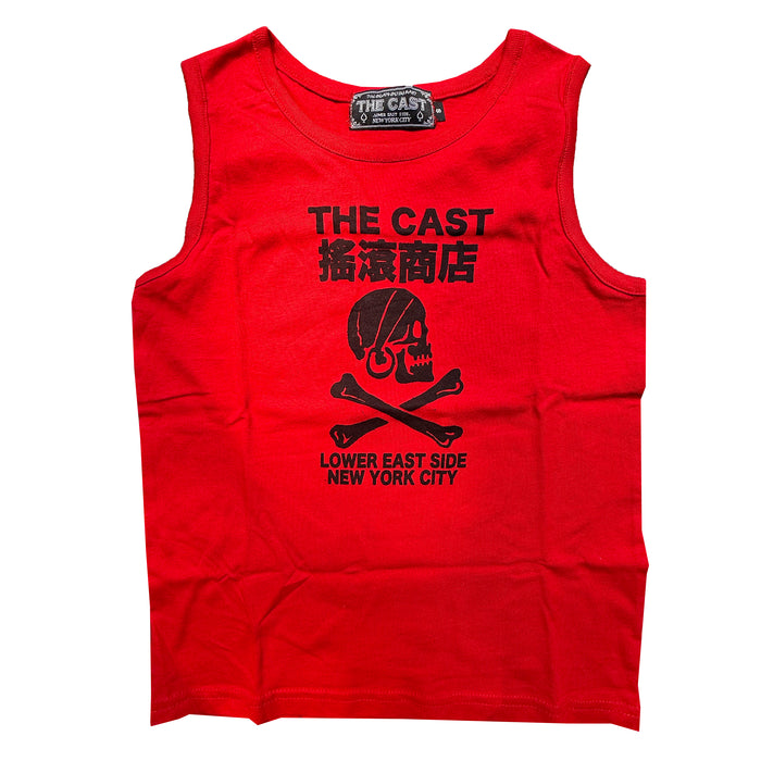 THE CAST NYC SKULL & CROSSBONES (Women's Baby Tank - RED)