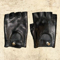 THE OUTSIDER Fingerless Black Leather Gloves (WOMENS)