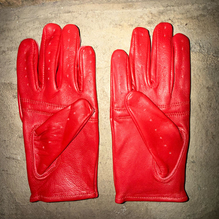 THE OUTSIDER Red Leather Gloves (WOMENS)