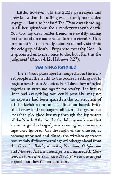 The Titanic: An Unimaginable Tragedy (KJV)