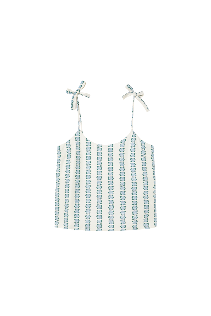 Tiny Big Sister floral striped strappy top in a soft, breathable fabric. Light, pretty and perfect for warm summer days. Shop at Dotique.