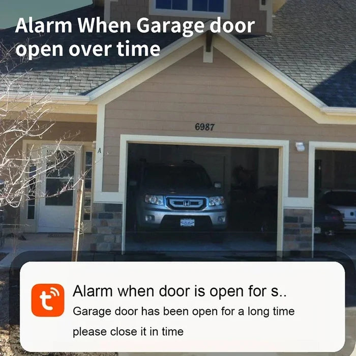 Garage door alarm notification.