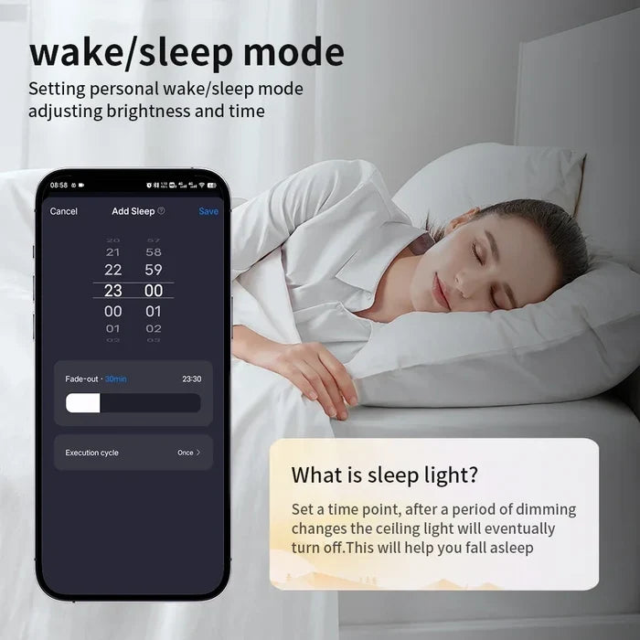 Smartphone displaying sleep mode settings.